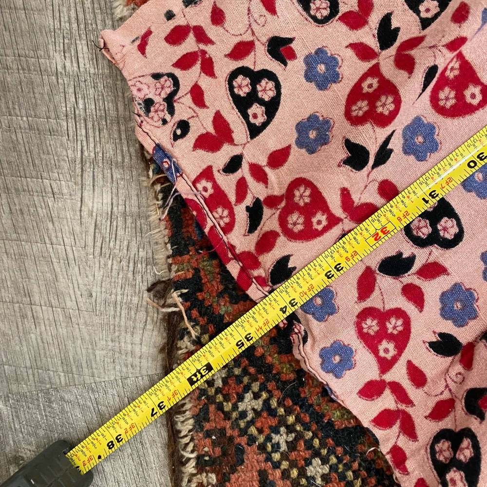 Vintage Indian Block Print Wrap Maxi Skirt Hippie Festival Boho Pink Peacock - Picture 11 of 11